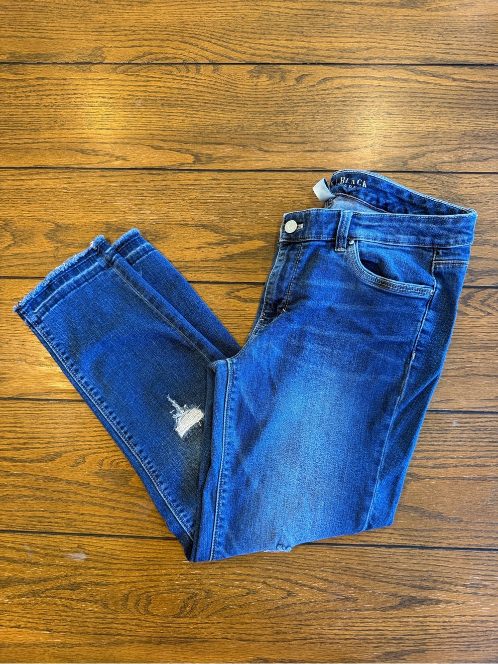 White House Black Market - Women’s Blue Distressed Skinny Jeans Size 10